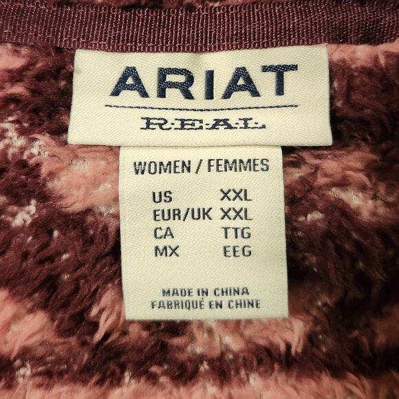 Ariat Real Berber Mulberry Aztec Pullover Hoodie — Women’s XXL - Picture 6 of 8